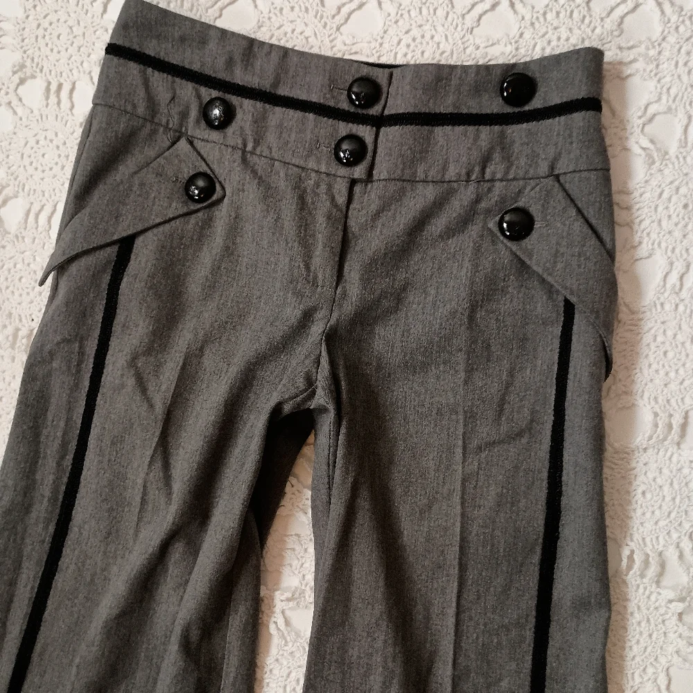 Anthropologie Gray Wide Leg Pants - Picture 4 of 9